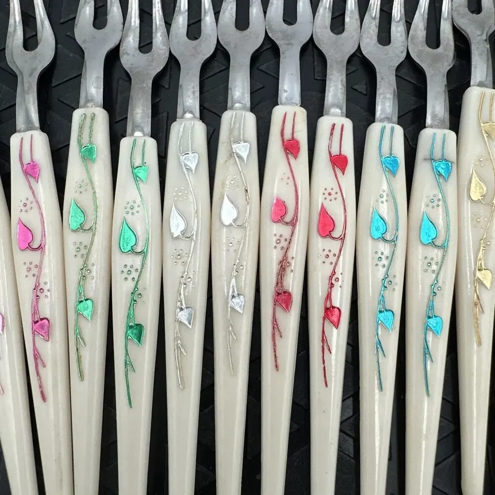 Mid Century Modern Stainless Hors d'oeuvre Forks 12 Pc.